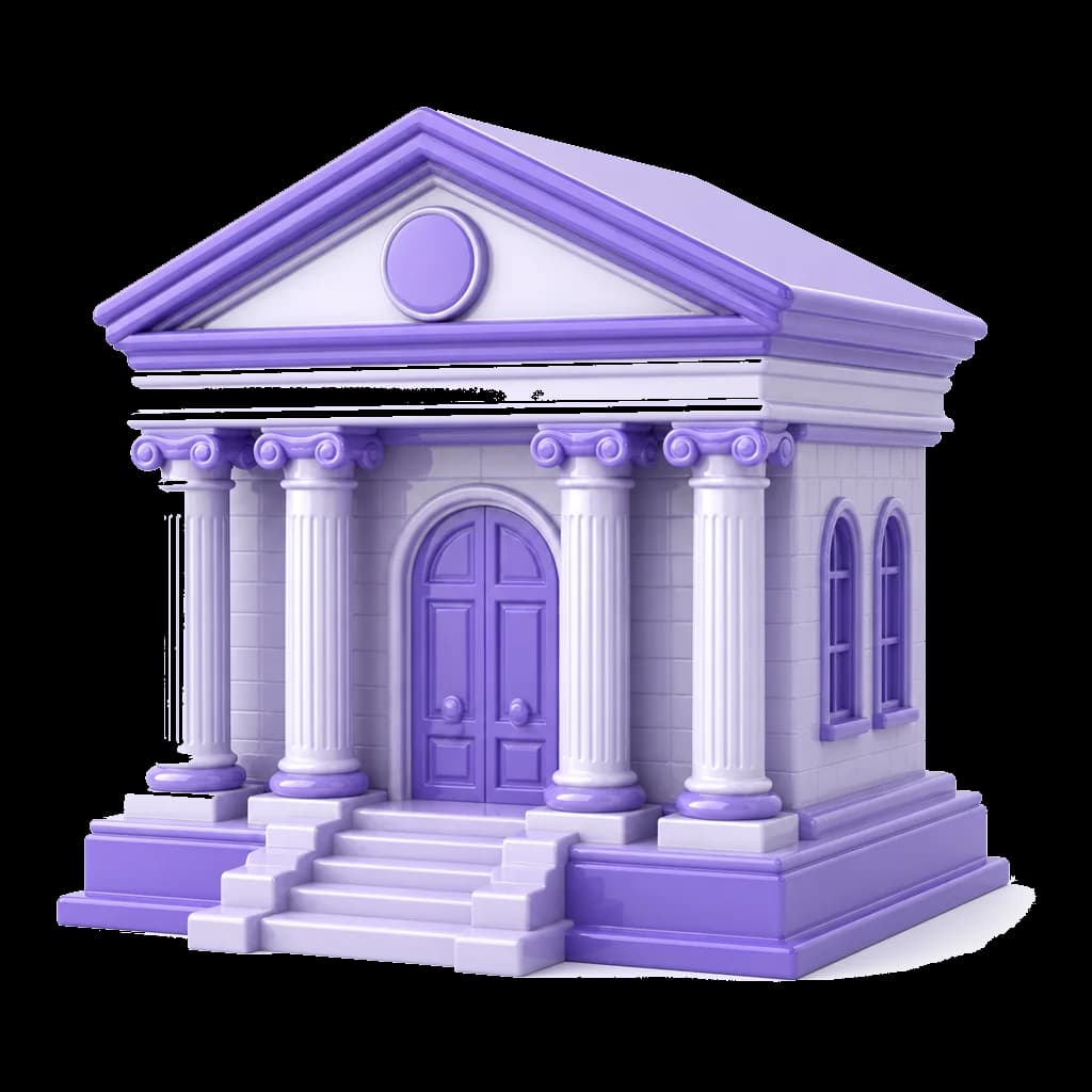 3D bank building illustration