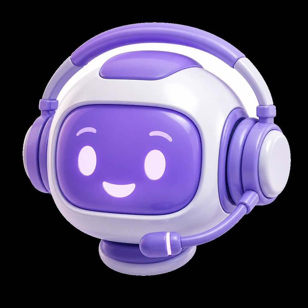 3D customer support robot with headset