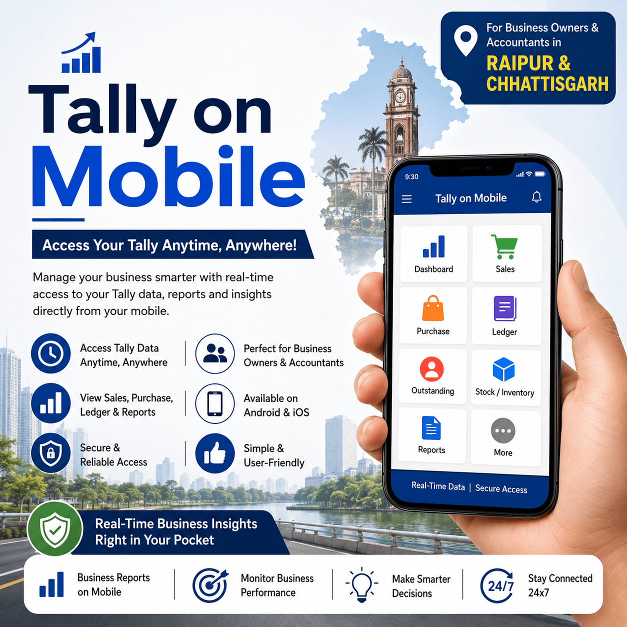 Tally on Mobile in Raipur & Chhattisgarh - Access Your Tally Data Anytime