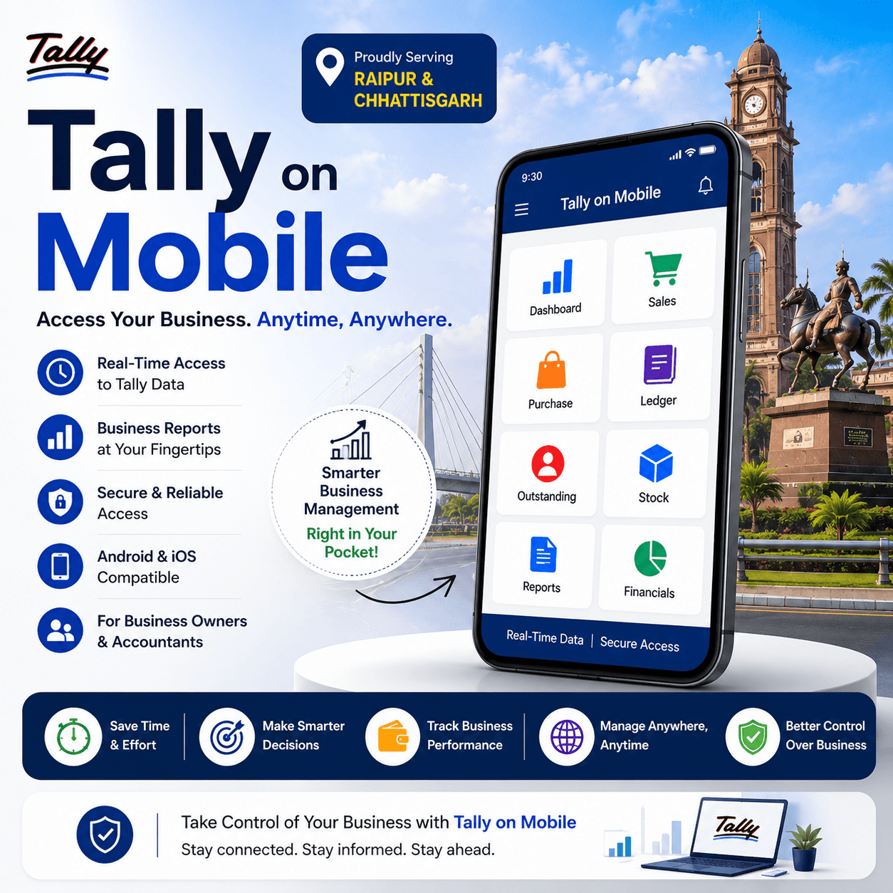 Tally on Mobile in Raipur, Chhattisgarh – Access TallyPrime Anytime, Anywhere